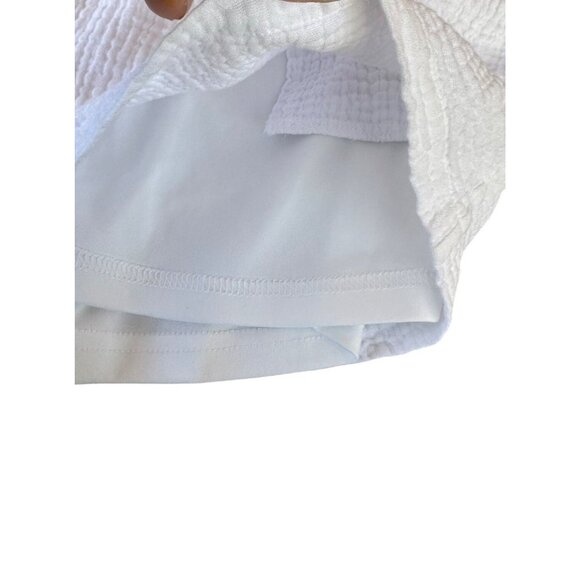 Princess Polly White Textured Cotton Shorts US6 AU/UK10 EU38 Elastic Waistband L - Picture 5 of 10